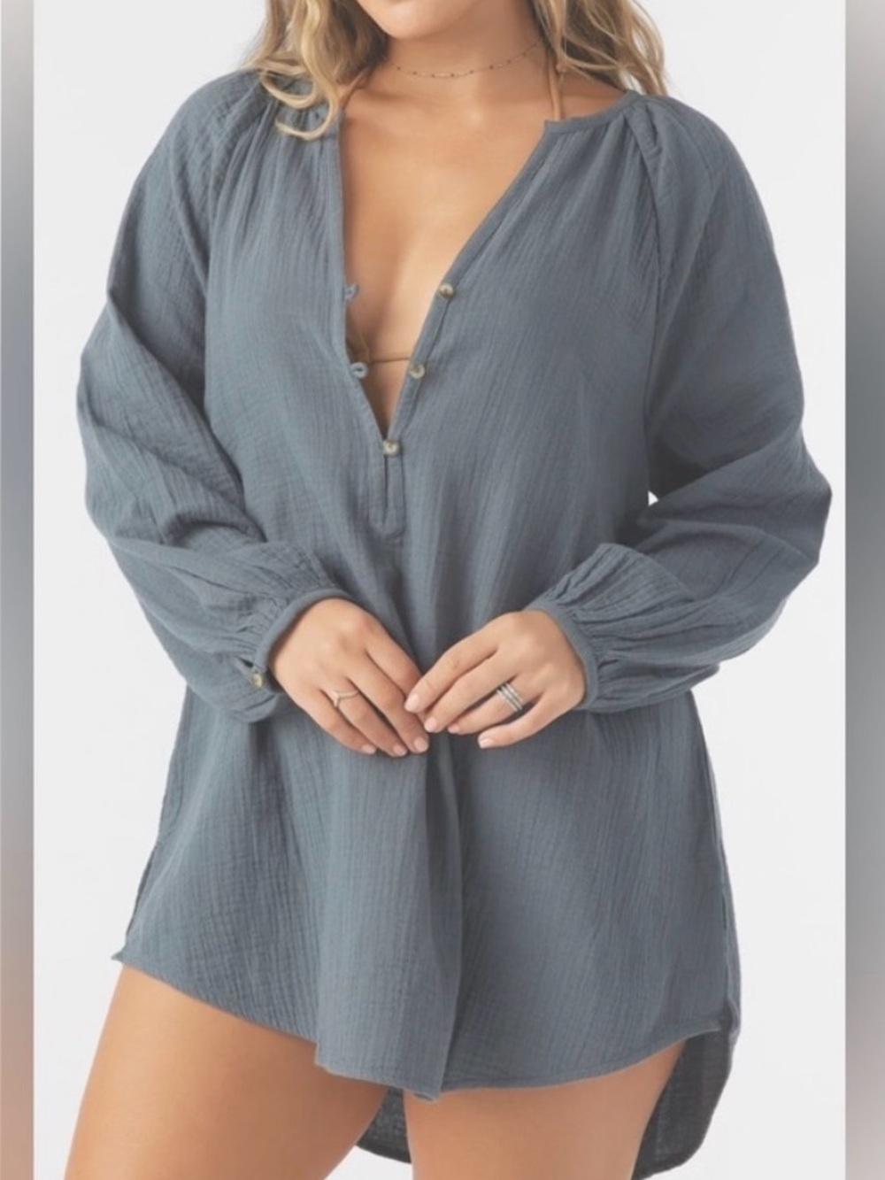 O’Neill Women’s Gauze Button up Swim coverup Size Small